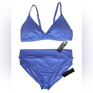 🆕 Catalina Swimsuit Women’s XL Top XXL Bottom Blue 2 Piece Triangle Bikini NWT